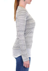 STRIPES LONG SLEEVE CREW  CROCHET BOTTOM