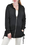 ZIP UP HOODIE WITH SIDE LACE