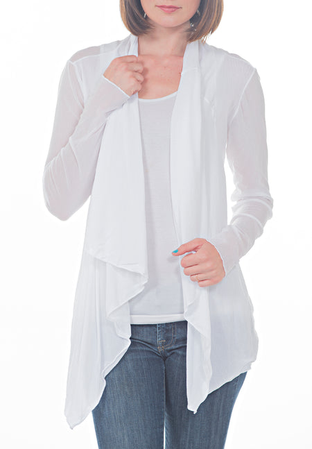 LONG SLEEVE CREW  RIB WITH LACE BOTTOM