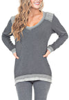 V-NECK W/ SHOULDER PATCH - PTJ TREND: Women's Designer Clothing