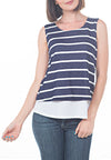 Striped Tank w Under-layer - PTJ TREND: Women's Designer Clothing